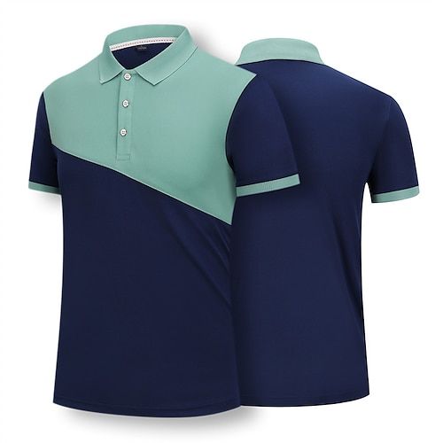 Mint and navy polo