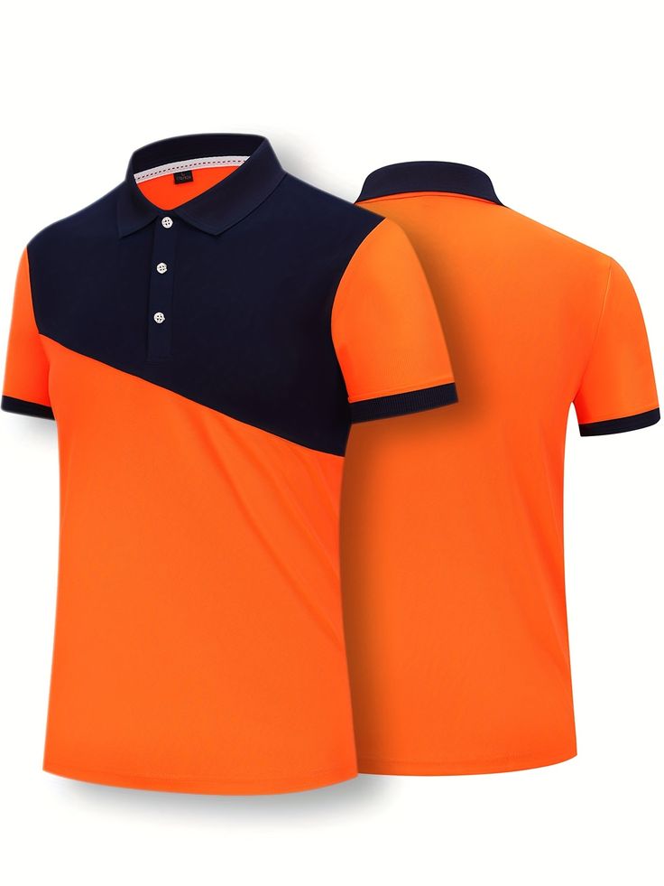 Orange and navy polo shirt design